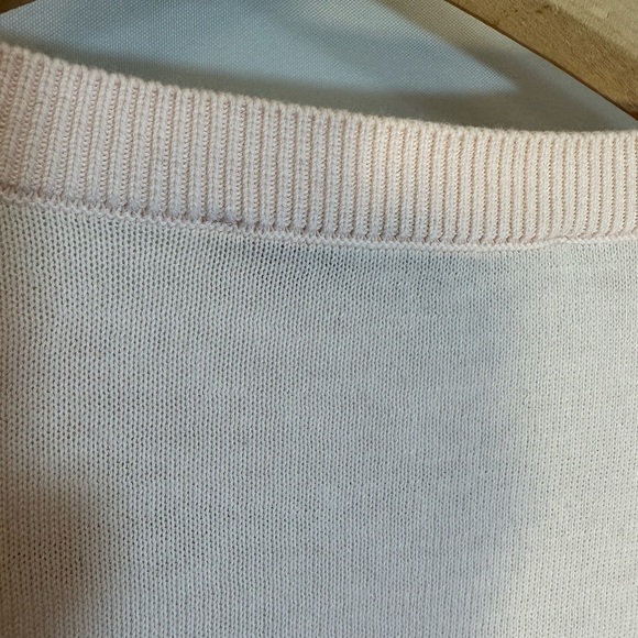 Loft Pink Knit Cotton Long Sleeve Front Pearlized Buttons Sweater Cardigan M - Picture 5 of 7